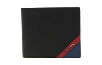 PRADA Cow Leather Wallet Small Size Men's Black