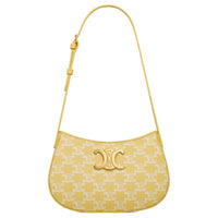 CELINE Cow Leather Handbag, Shoulder Bag Women's Bright Yellow
