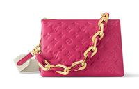LOUIS VUITTON Coussin Lambskin Shoulder Bag Crossbody Bag Small Size Women's Rose Red