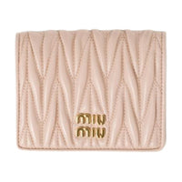 MIU MIU Nappa Leather Wallet Trumpets Women's Light Pink