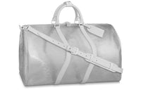 LOUIS VUITTON Keepall Bandouliere Wavy 50 Epi Plage White