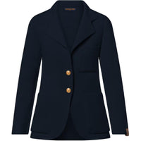 LOUIS VUITTON Compact Knit Preppy Blazer Business Suit Women's Dark Blue