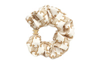 CELINE Hair Tie Women's Tan/White