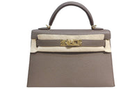 HERMES Mini Kelly Generation 1 Epsom Leather Kelly Bag Shoulder Bag Handbag Mini Women's Tin Gray