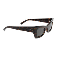 SAINT LAURENT Bio Nylon Irregular Shape Sunglasses Women's Havana