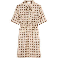 CELINE FW22 Short Sleeved Dress Women's Brown
