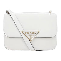 PRADA Calfskin Crossbody Bag Shoulder Bag Women's White