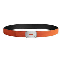 HERMES Calfskin Leather Belts Women's Orange Width: 3.2CM