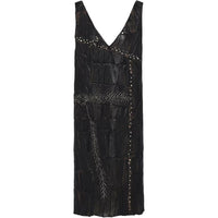 PRADA Patchwork Leather Midi Dress