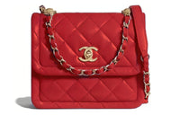 CHANEL Lambskin Tofu Bag Shoulder Bag Women's Red