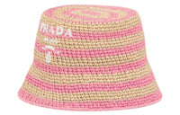 PRADA Bucket Hats Women's Tan/Petal Pink