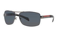 PRADA Metal Plastic Rectangular Sunglasses Men's Black