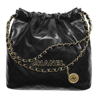 CHANEL Grain Calfskin Handbag Small Size Women's Black