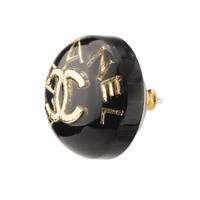 CHANEL Stud Earrings Women's Black