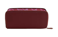 HERMES Silk'In Evercolor With Barenia Calfskin Wallet Women's Ruby