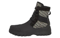 DIOR Garden Lace Up Ankle Boots Black Rubber