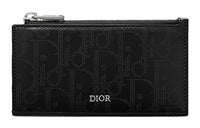DIOR Cow Leather Card Set Card Holder Regular Unisex Black