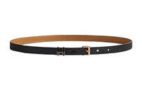 HERMES Lightweight Comfortable Rose Gold Pin Buckle Double-Sided Leather Leather Belts Women's Black