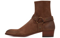SAINT LAURENT Wyatt Ankle Boots Men's Vintage Brown