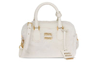 MIU MIU Sheepskin Shoulder Bag Crossbody Bag Handbag Mini Women's Ecru