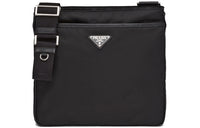 PRADA Recycled Nylon Saffiano Cow Leather Shoulder Bag, Crossbody Bag Men's Black