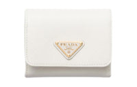 PRADA Leather Wallet Women's White