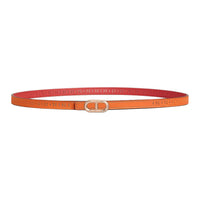 HERMES Leather Belts Women's Orange 1.3CM