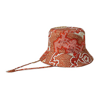 HERMES Silk Bucket Hats Unisex Dull Red