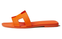 HERMES Oran Rubber Sole Slide Slippers Women's Orange