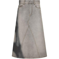DIOR Flared Mid-Length Skirt Denim Long Skirts Women's Gray