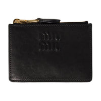 MIU MIU Lambskin Card Holder Card Holder Women's Black
