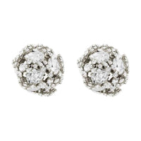 SAINT LAURENT Crystal Earrings Women's Silver