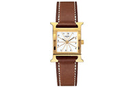 HERMES Wrist Watch Quartz Movement Leather Watch Bands White Dial Women's Watch