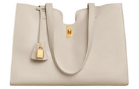 CELINE Cabas Smooth Cow Leather One Shoulder Handbag Women's Light Stone Color