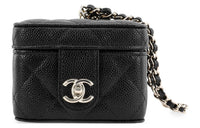 CHANEL Grained Cow Leather Small Square Bag Handbags Women's Black