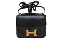 HERMES Lizard Skin Handheld Crossbody Bag, Shoulder Bag Women's