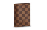 LOUIS VUITTON Leather Money Clip Card Holder Passport Holder Regular Men's Brown
