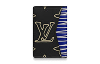 LOUIS VUITTON Pocket Organizer Monogram 3 Card Slot Patchwork Brown/Blue
