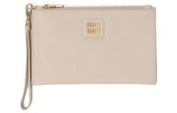 MIU MIU Leather Clutch Women's Ecru