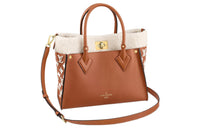 LOUIS VUITTON On My Side Shearling Patchwork Cow Leather Shoulder Bag Crossbody Bag Handbag Medium Size Women's Brown
