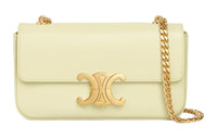 CELINE Bright Calfskin Crossbody Bag, Shoulder Bag Women's Light Yellow