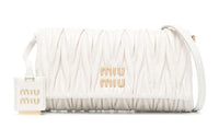 MIU MIU Calfskin Crossbody Bag Shoulder Bag Women's White