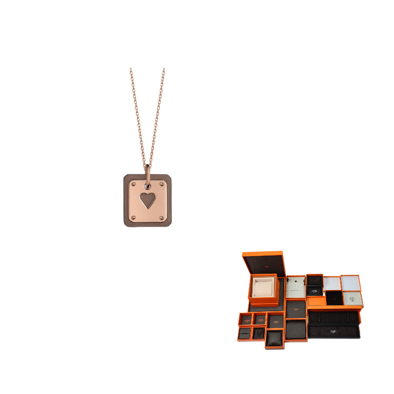 HERMES As De Coeur Calfskin Necklaces Women's