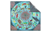 HERMES Silk Scarves Women's Teal Blue