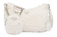 PRADA Re Edition 2005 Bag Wool And Cashmere Bag Mini Natural