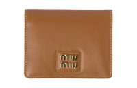MIU MIU Leather Wallet Trumpets Women's Caramel