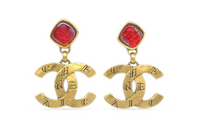 CHANEL Gold-Plated Stud Earrings Women's Gold