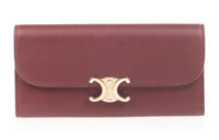 CELINE Leather Clutch Regular Women's Burgundy