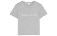 SAINT LAURENT Reverse T Shirt Gris Chine Et Natural
