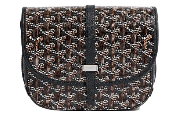 GOYARD Belvédère Canvas With Leather Flap Messenger Bag Shoulder Bag, Crossbody Bag Unisex